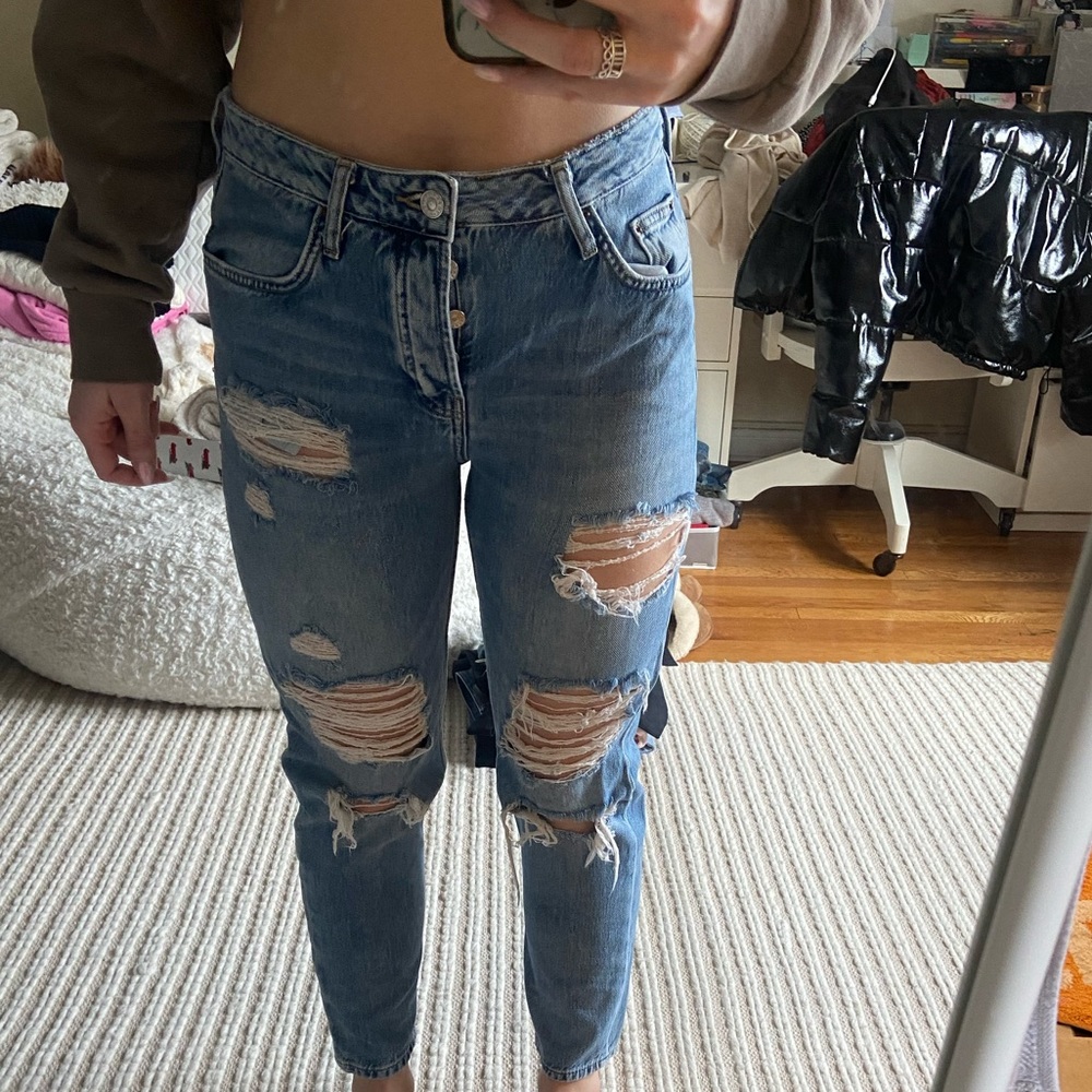 top shop distressed jeans